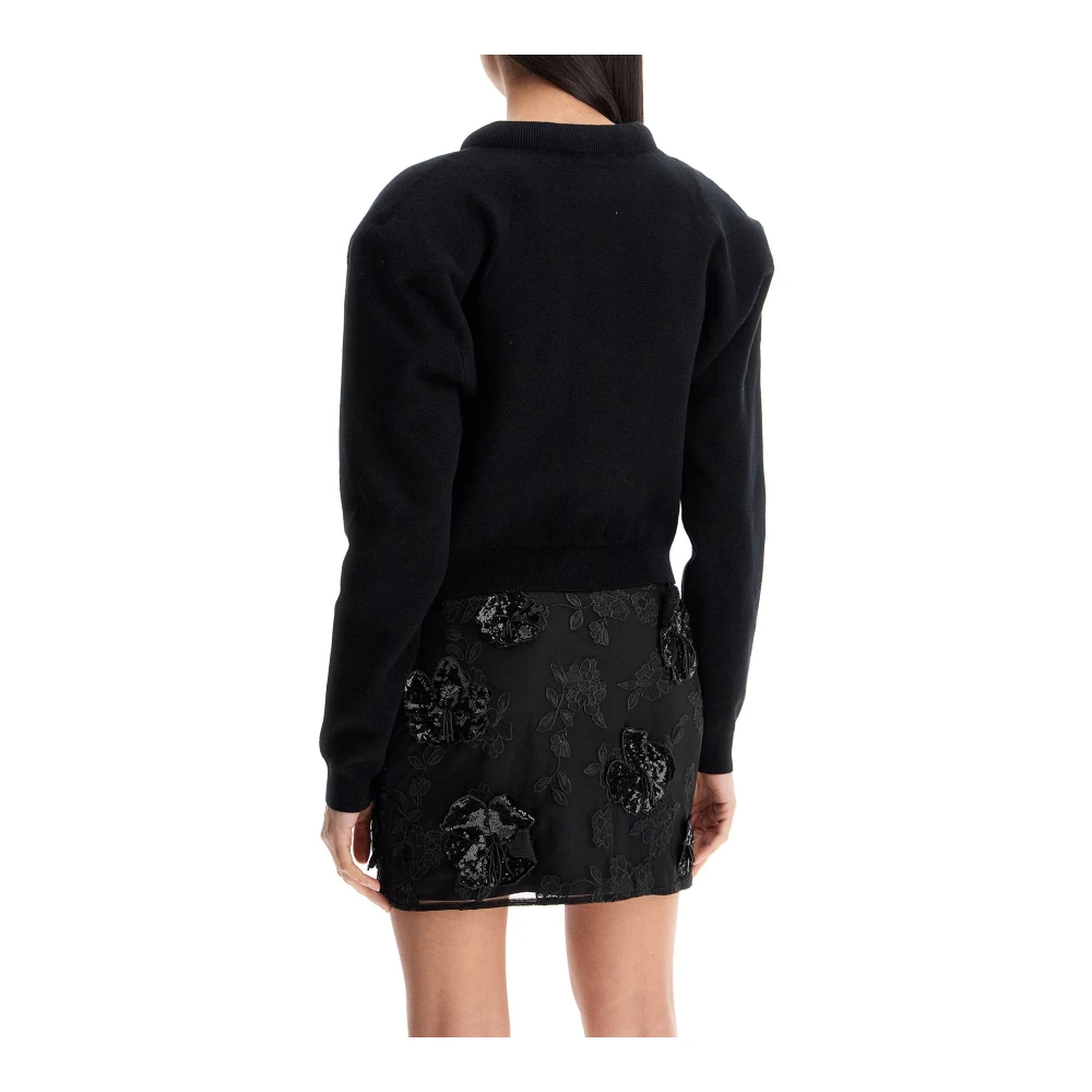 Rotate Birger Christensen Zwarte Katoenen Cropped Vest voor Vrouwen Black Dames