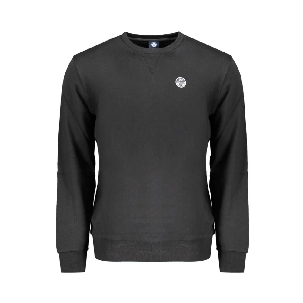North Sails Men's Black Cotton Sweatshirt With Applique Logo - Sweatshirts - S- Sweatshirts & Hoodies