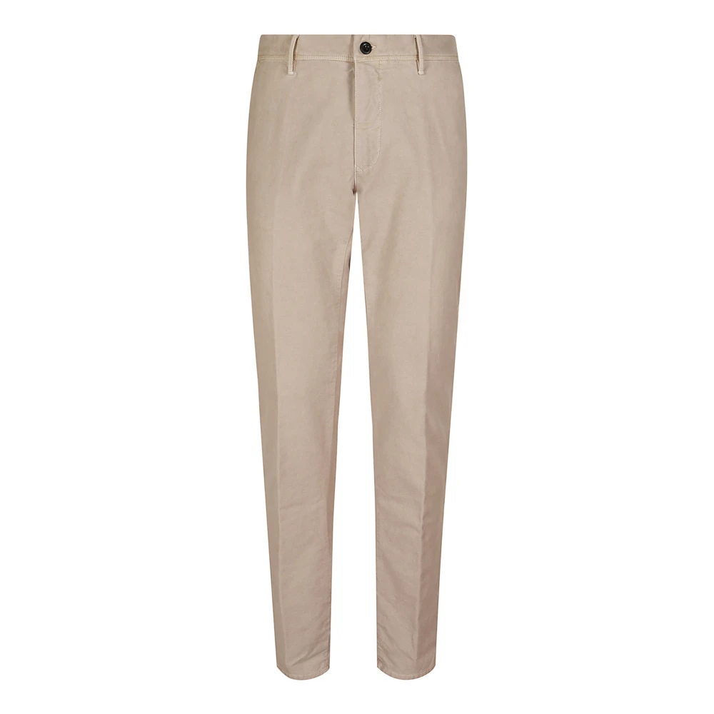 Incotex Slim Fit Stretch Ribfluwelen Broek Beige Heren