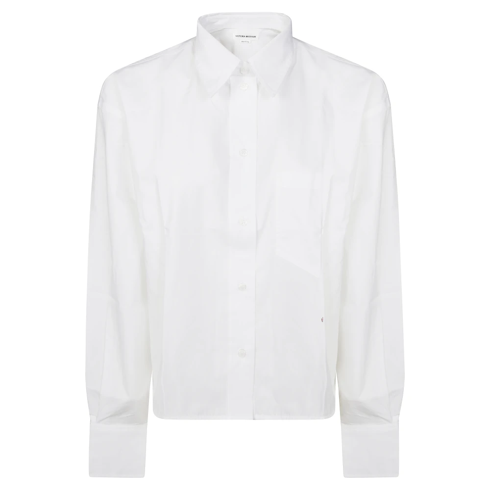 Victoria Beckham Lange Mouw Geknipte Shirt White Dames