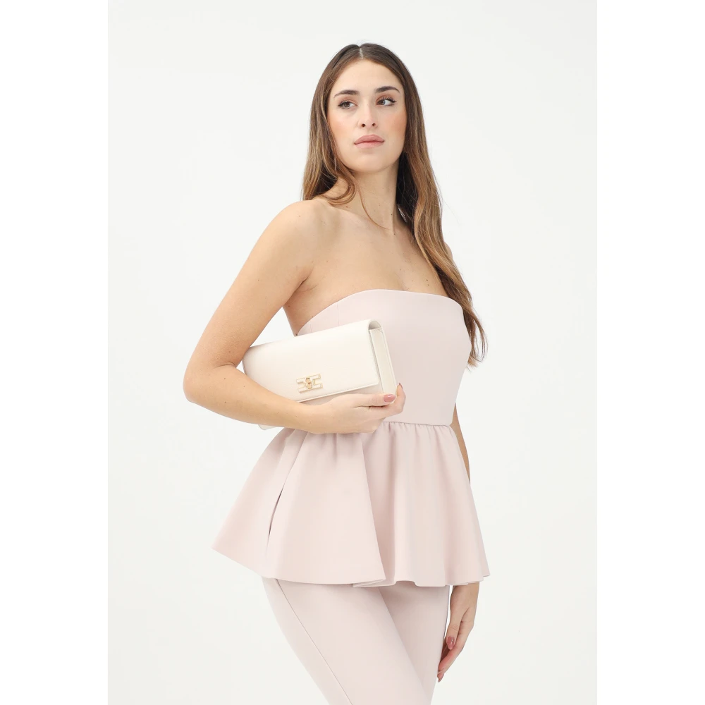 Max Mara Elegant Roze Strapless Top Ruche Beige Dames