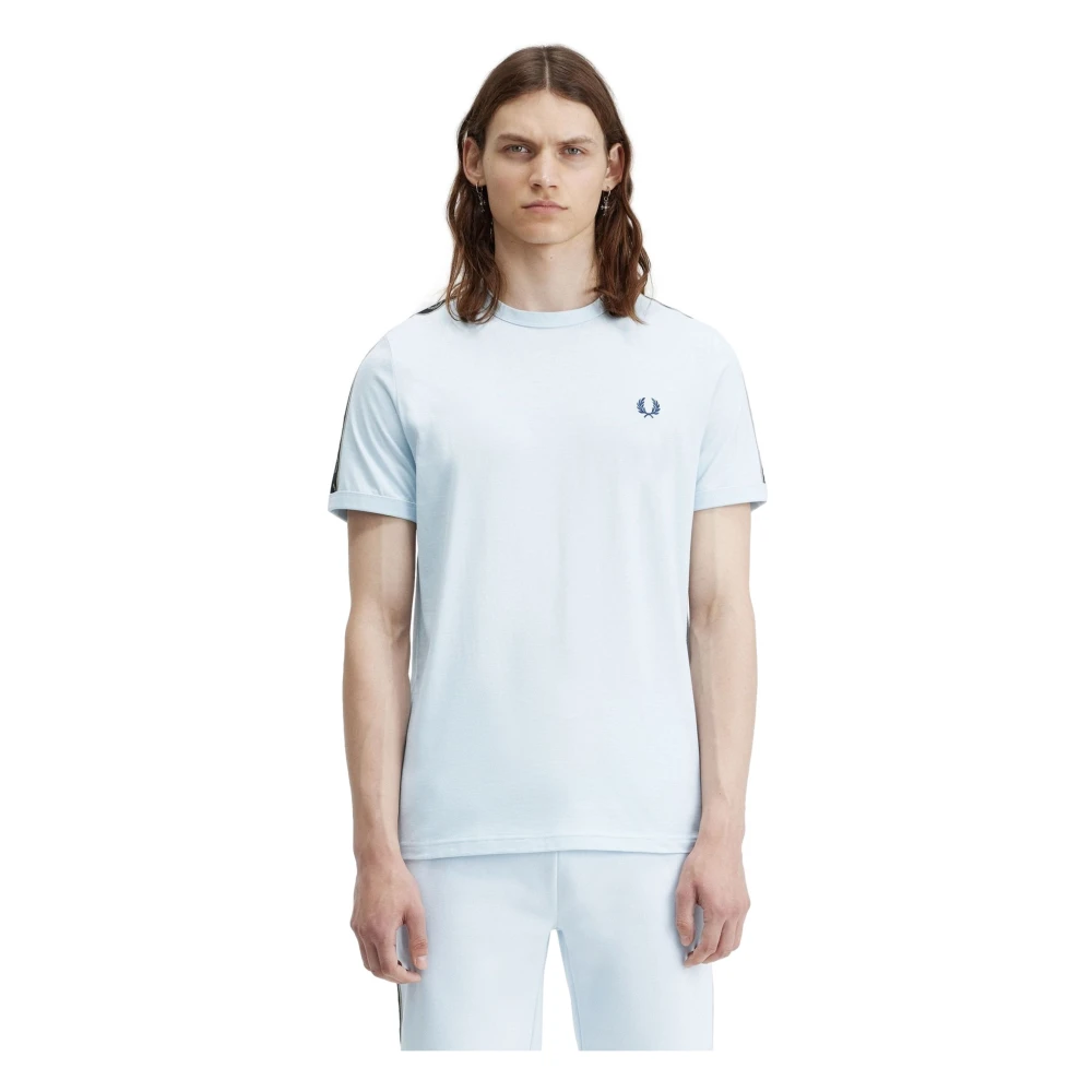 Fred Perry Blauw Contrast Tape Ringer Shirt Blue Heren