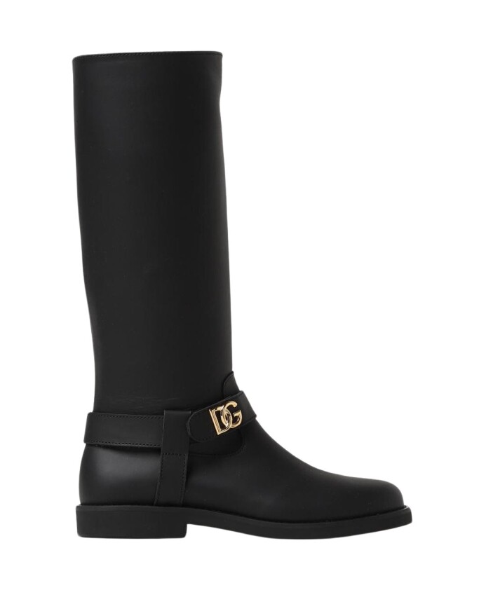 bottes-pour-enfants-en-cuir-noir-avec-boucle