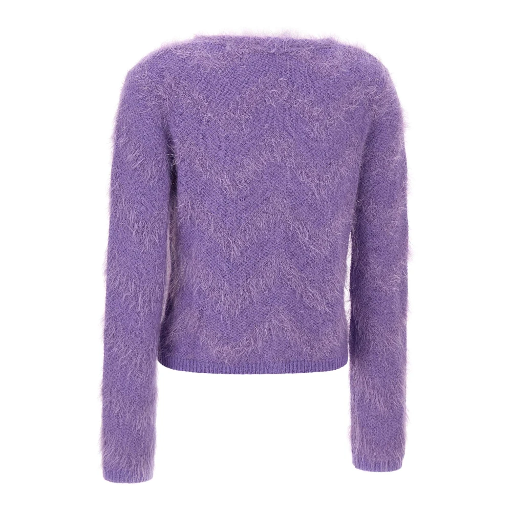 Kaos Paarse Mohair-Blend Vest met Lurex Purple Dames
