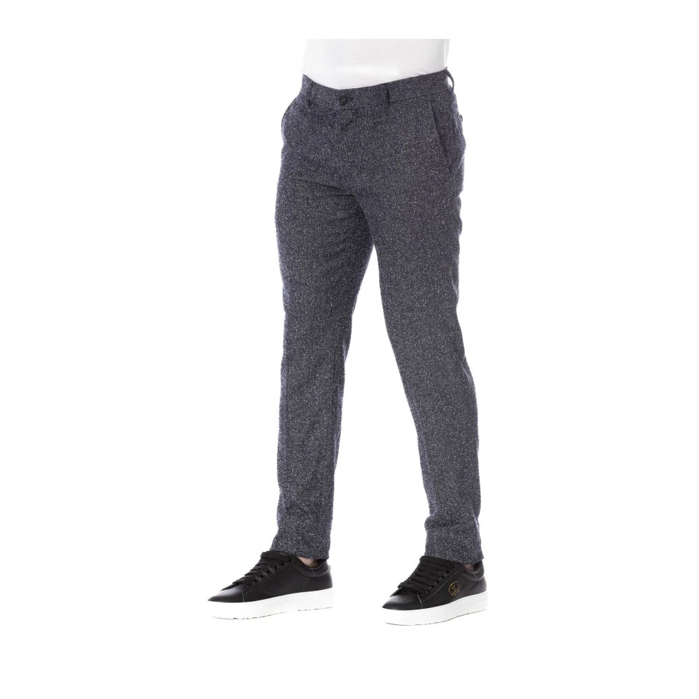 Trussardi Stijlvolle Broek met Knoop en Rits Black Heren
