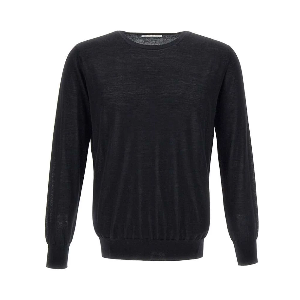 Kangra Men's Black Wool Jumper For - Round-Neck Knitwear - 3XL - Knitwear