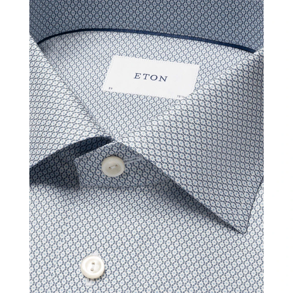 Eton Lange mouw overhemd Blue Heren