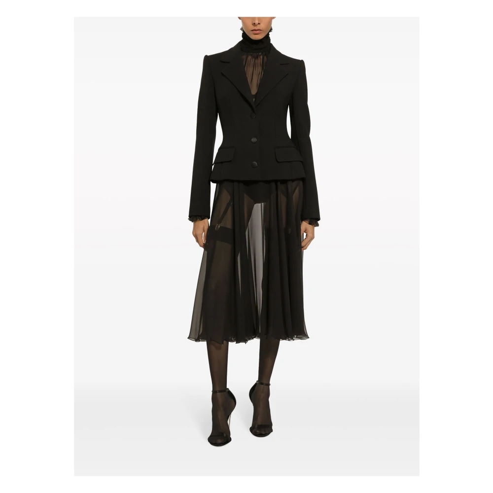 Dolce & Gabbana Zwarte Jas Black Dames