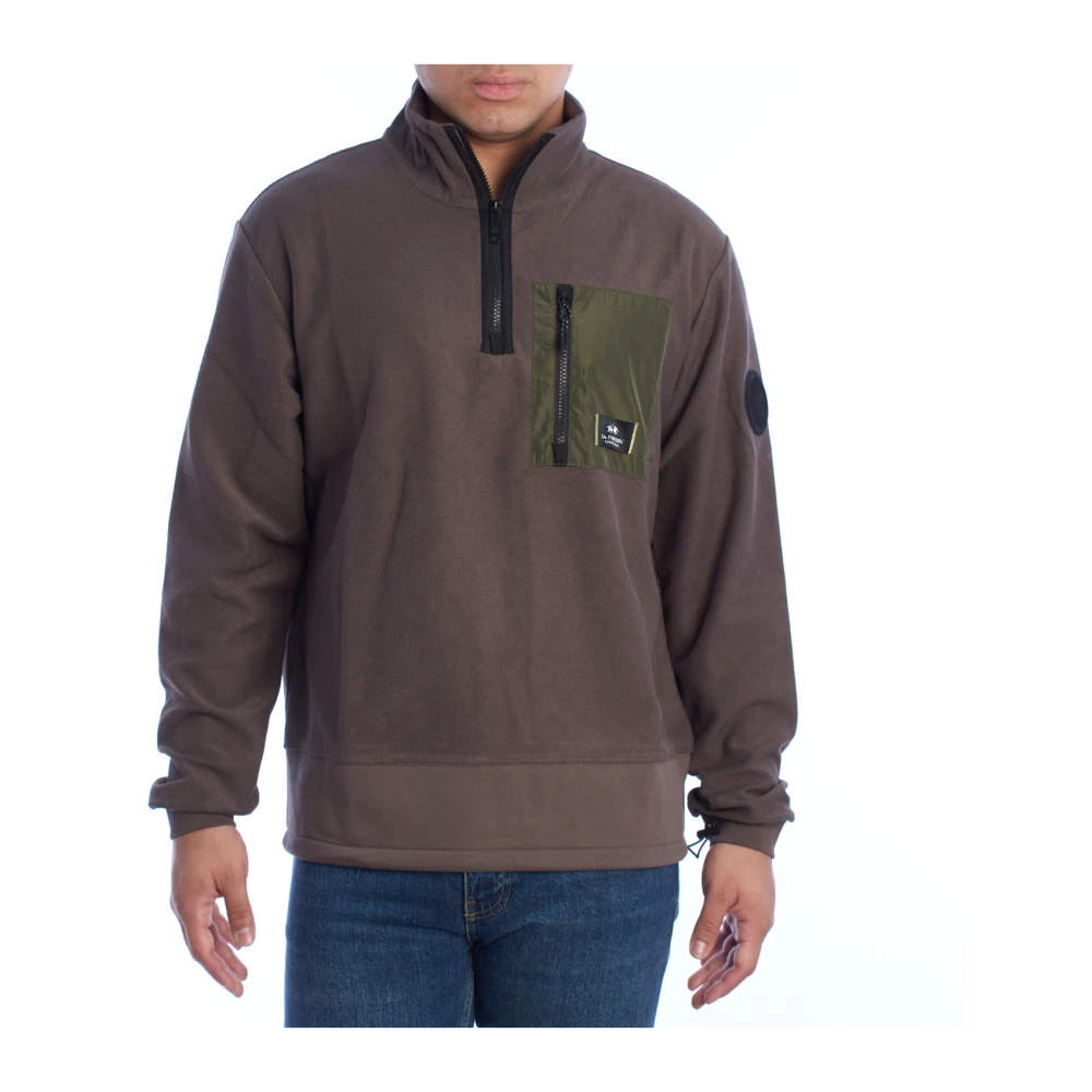 La Martina Men's Brown Zip Neck Jumper - Zip-Throughs - 3XL - Sweatshirts & Hoodies