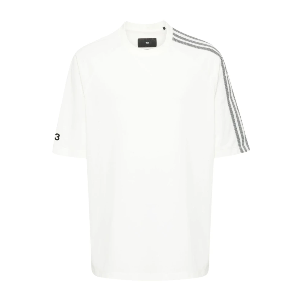 Y-3 Wit Katoen-Gerecycled Polyester Blend T-Shirt White Heren