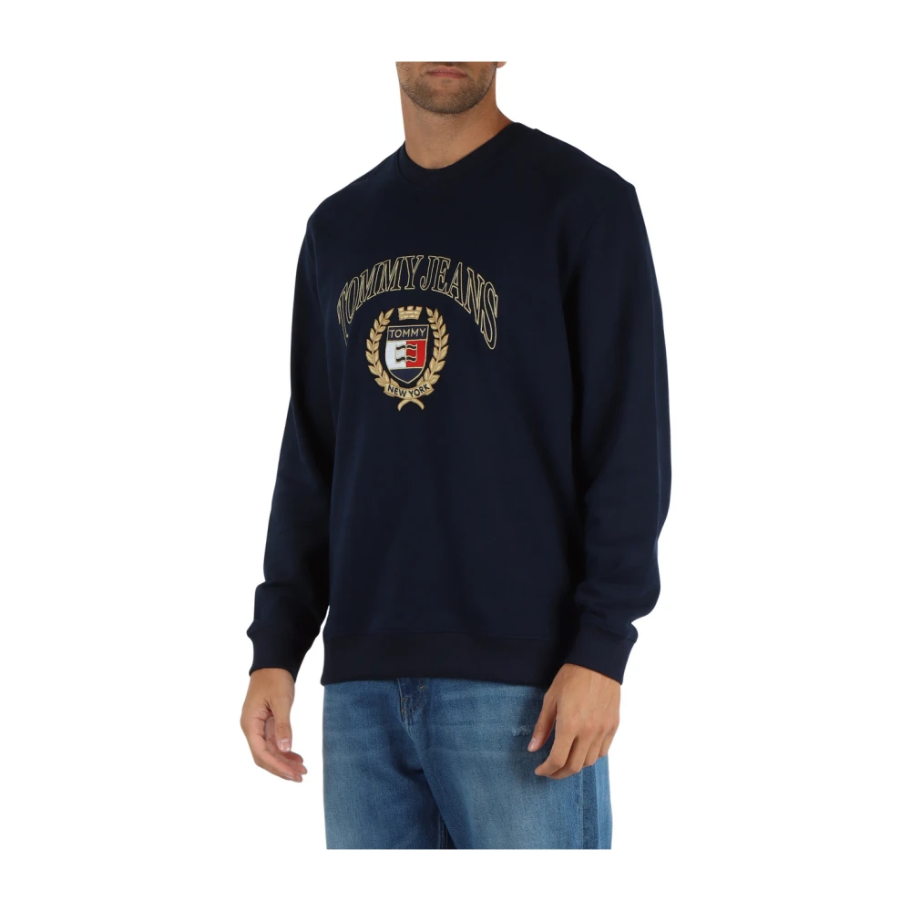 Tommy Jeans Katoenen crewneck sweatshirt met logoborduursel Blue Heren
