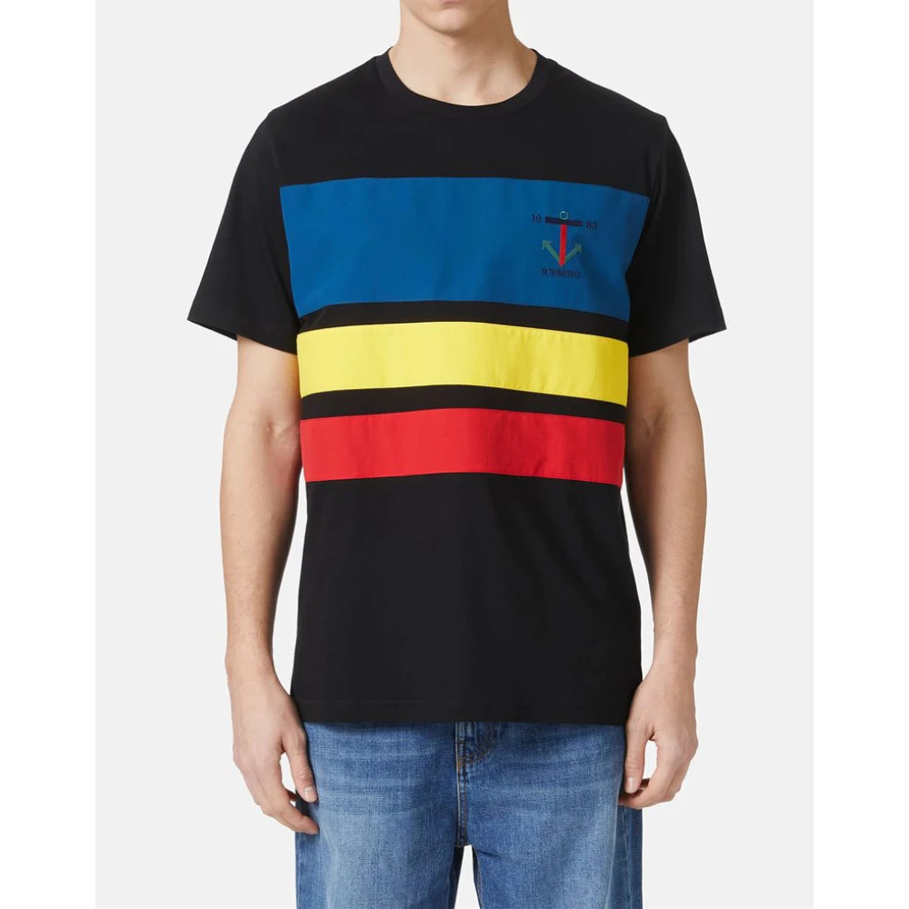 Iceberg Zwart T-shirt uit de Re-Edit collectie Multicolor Heren