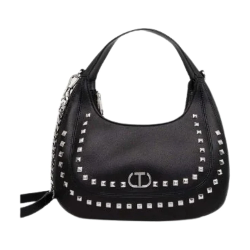 Twinset Zwarte schoudertas met ritssluiting Black Dames