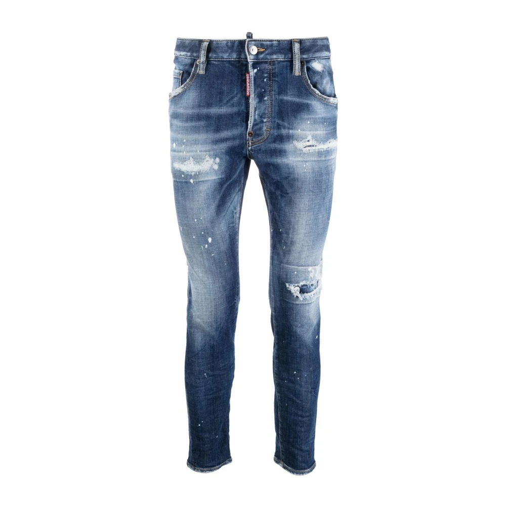 Dsquared2 1964 Ripped Skinny Jeans Blue Heren