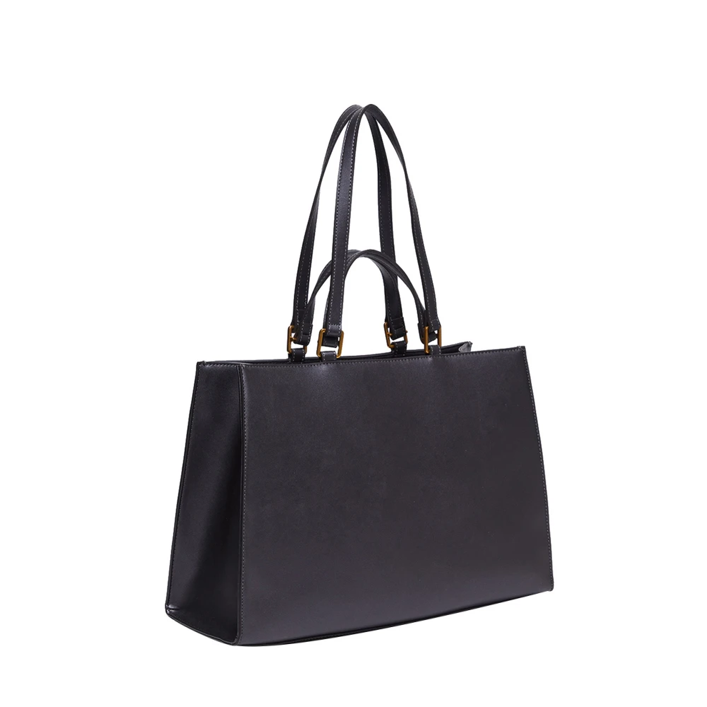 Liu Jo Elegante Antraciet Handtas met Gouden Details Gray Dames