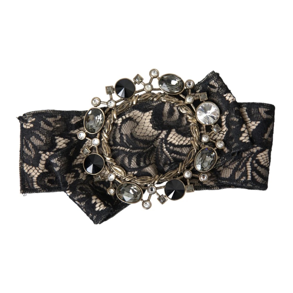 Dolce & Gabbana Black Lace Crystal Handmade Hairpin - Female - Accessories - Black - One Size - Accessories