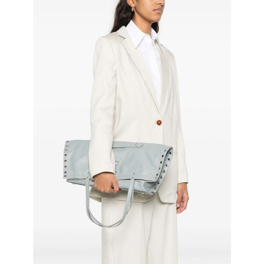 Zanellato Blauwe Foldover Top Handtas Blue Dames