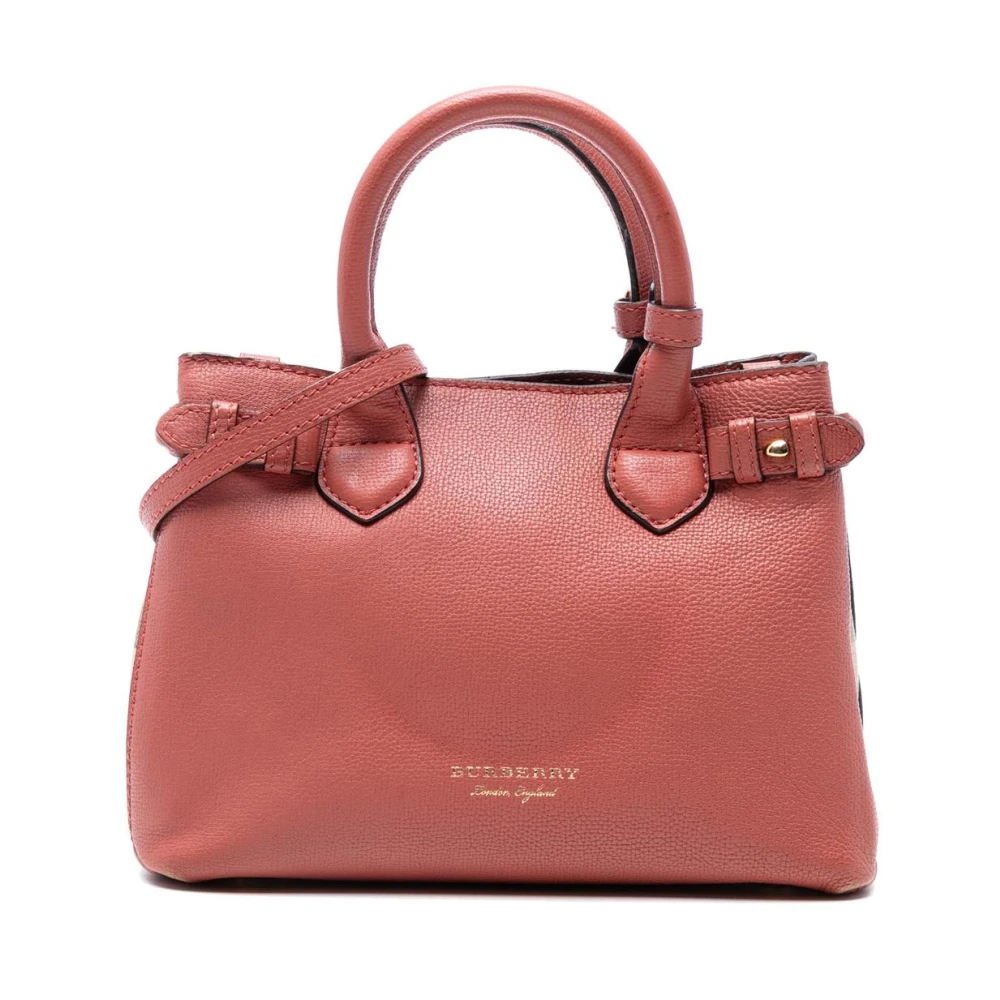 Burberry Vintage Women's Pink Pre-Owned Leather Top Handle Bag