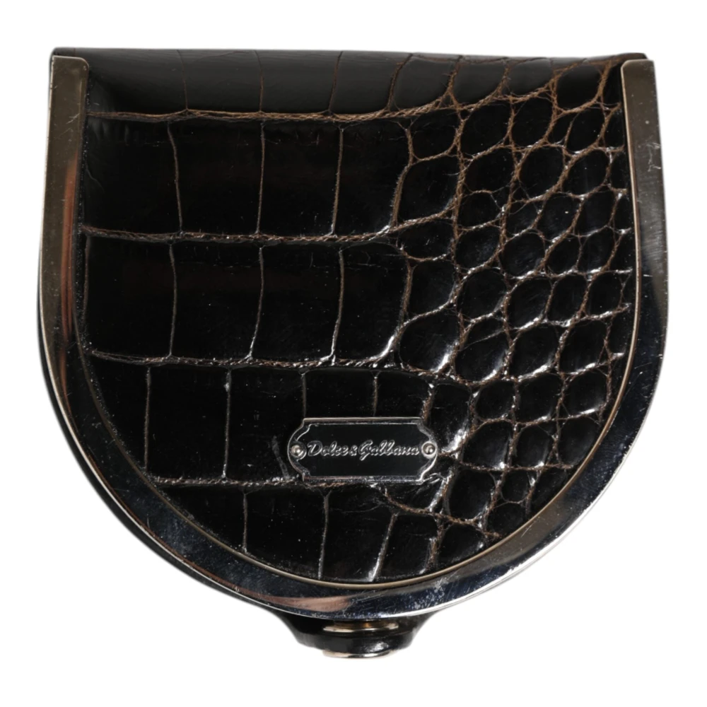 Dolce & Gabbana Men's Black Crocodile Leather Coin Purse Wallet