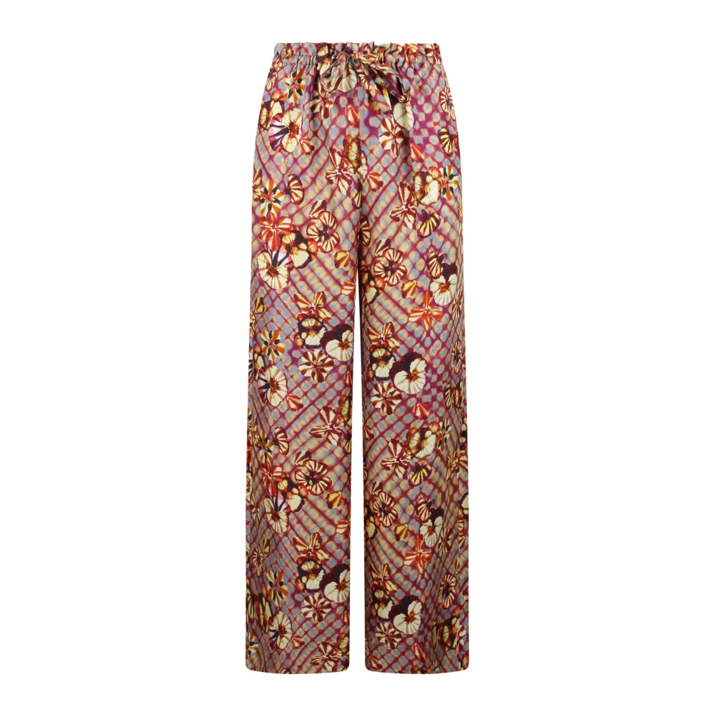 Ulla Johnson Bloemenprint hoge taille zijden broek Multicolor Dames