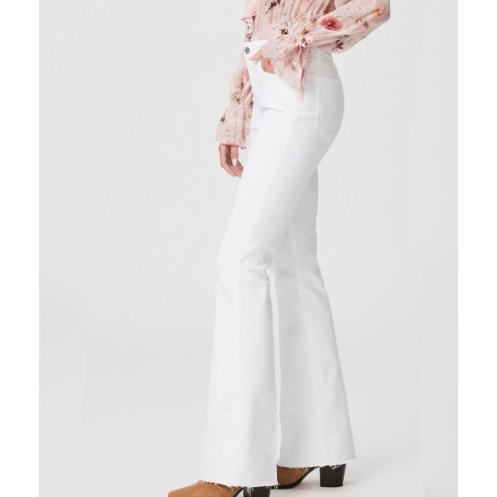 Paige Laurel Canyon Denim Jeans White Dames