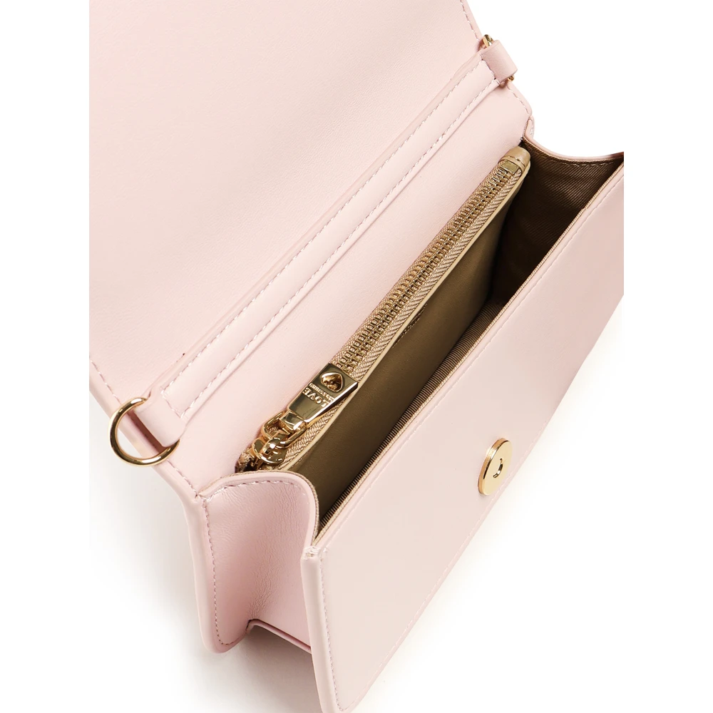 Love Moschino Roze Portemonnee met Hartdecoratie Pink Dames