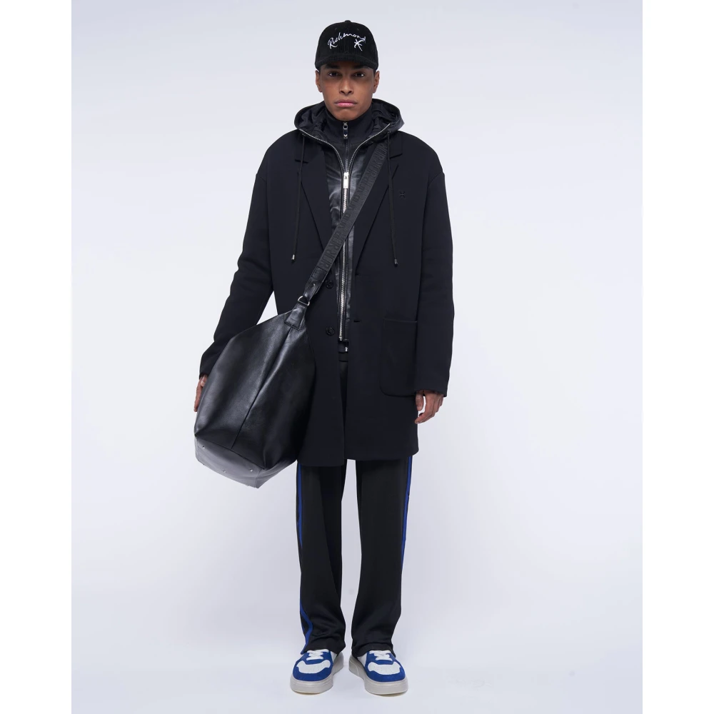John Richmond Lange Jas met Klassieke Revers Black Heren