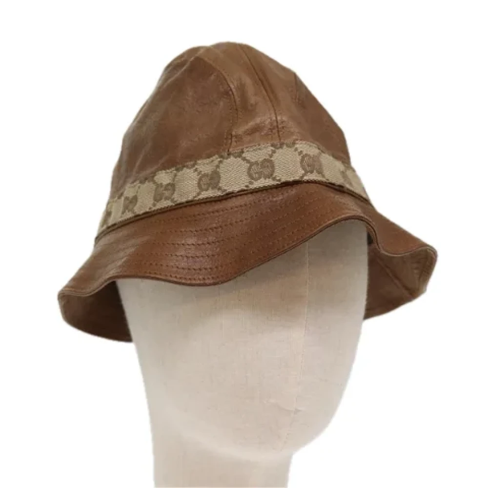 Gucci Vintage Pre-owned Fabric hats Brown Dames