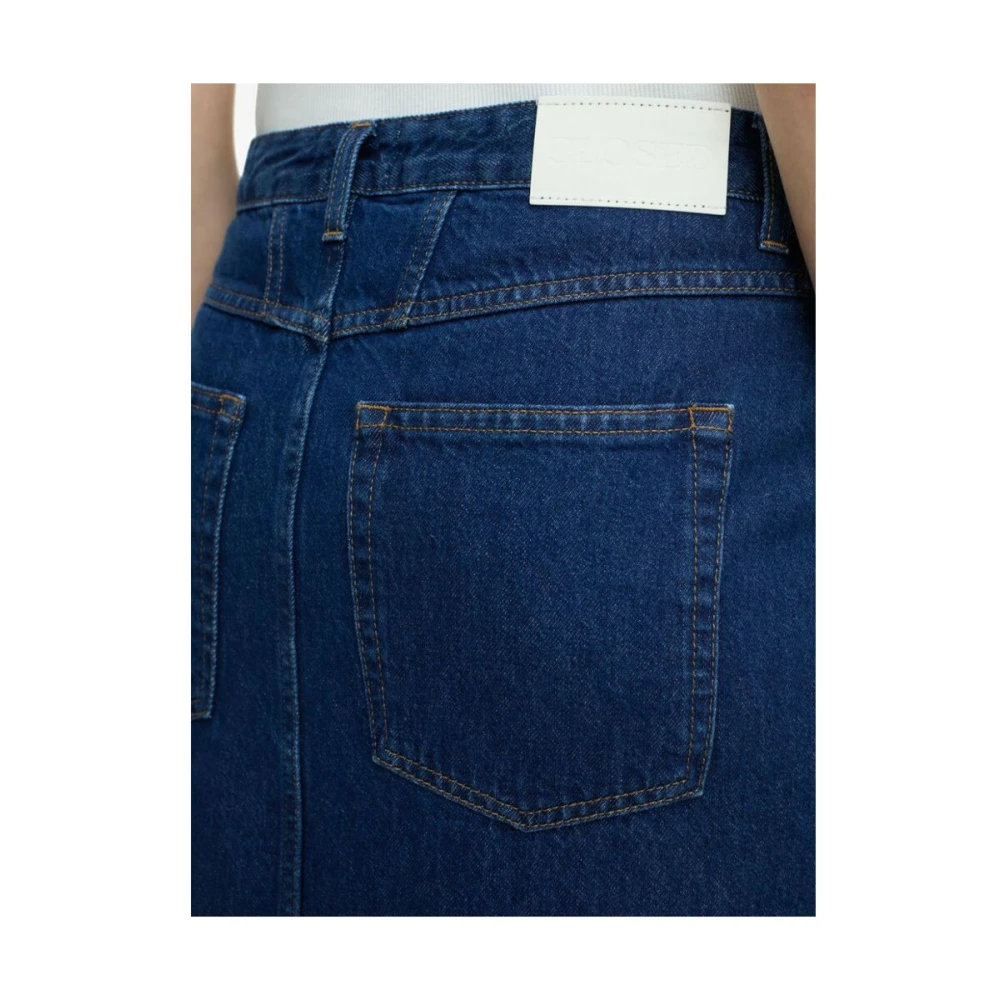 closed Denim Color-Block Rok met Split Blue Dames