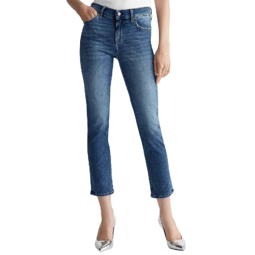 Liu Jo Slim Enkel Blauw Denim Jeans Blue Dames