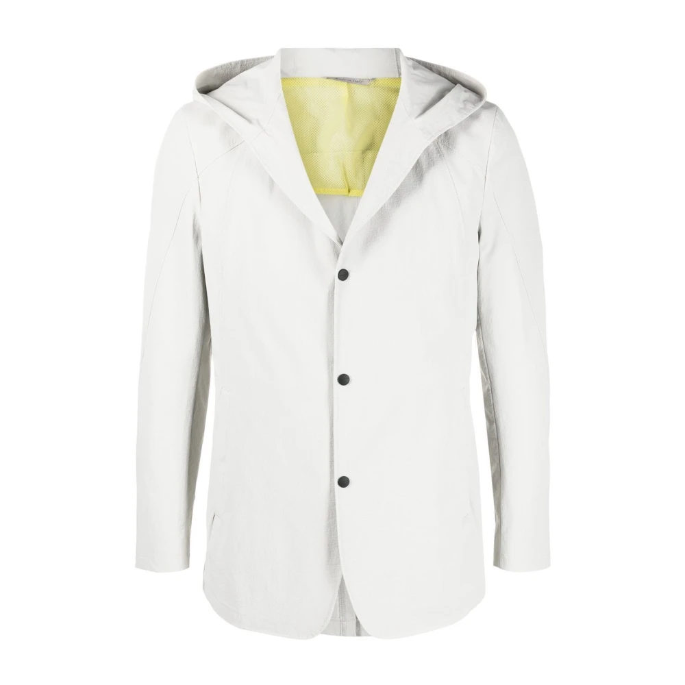 Canali Stijlvolle Hooded Jacket met knoopsluiting White Heren