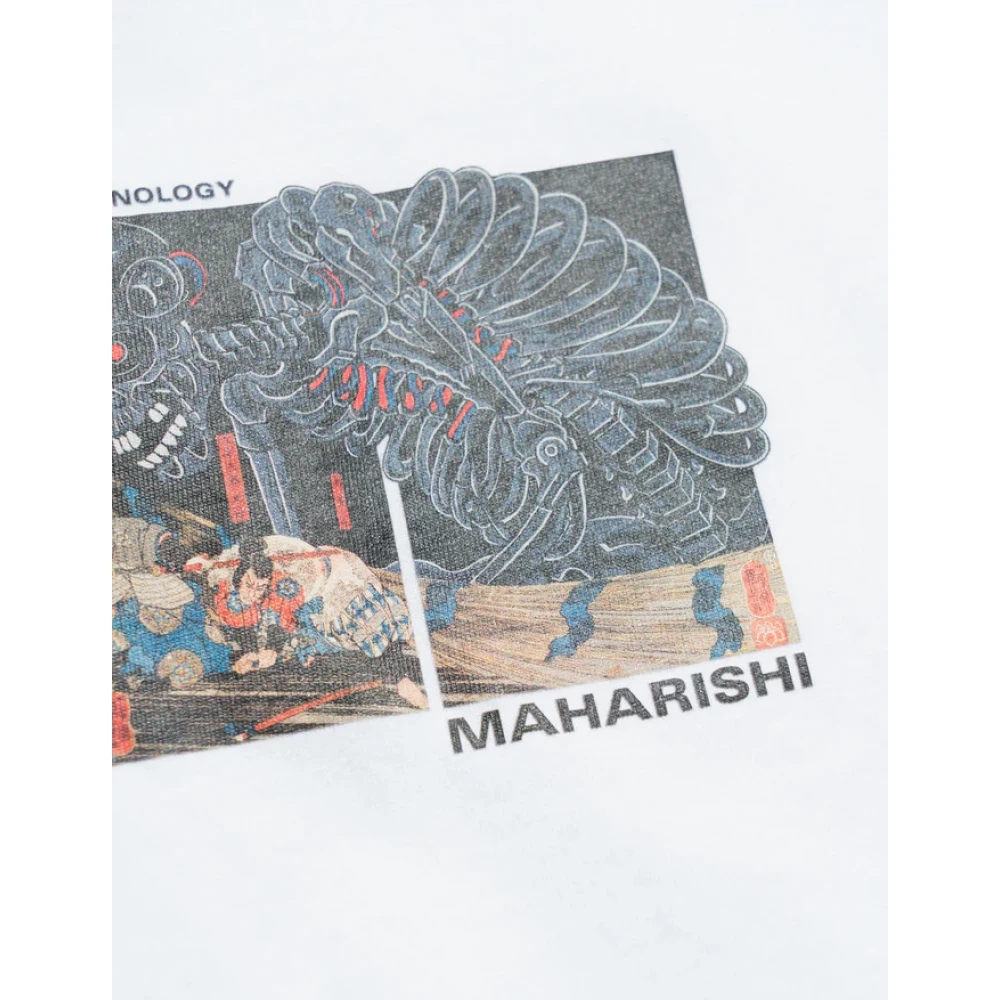 Maharishi Cyber Skeleton Tee Wit White Heren