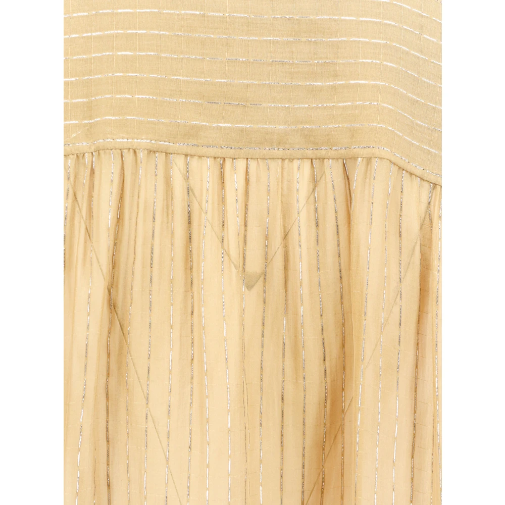 Chloé Zijden overhemd met lurex-details Beige Dames