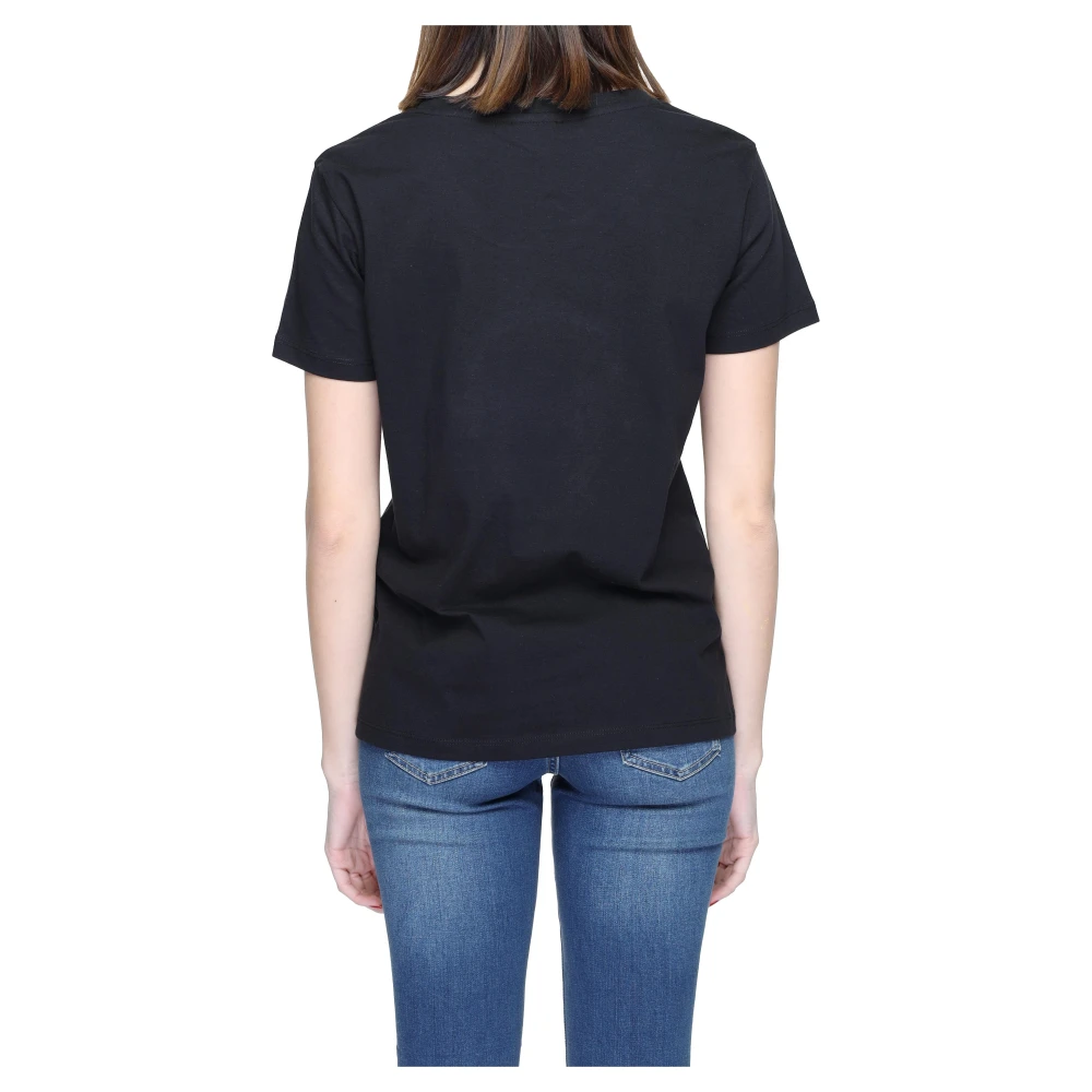 Blauer Dames T-shirt Lente Zomer Collectie Black Dames