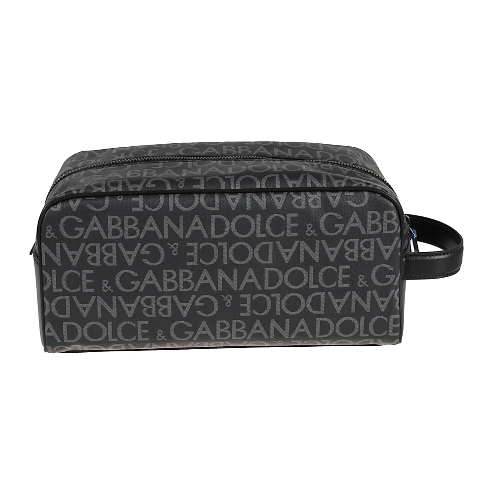 Dolce & Gabbana Zwarte Portemonnees met Jacquard Logo Black Heren