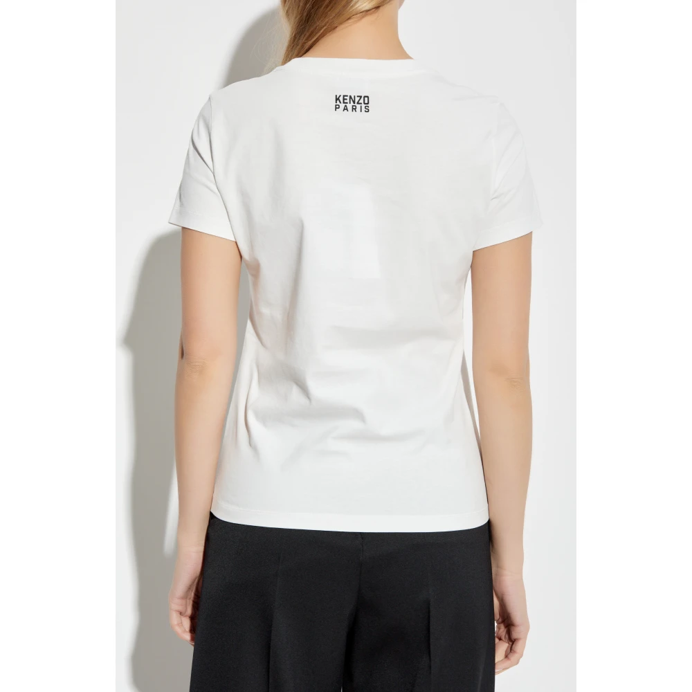 Kenzo T-shirt met tijger motief White Dames