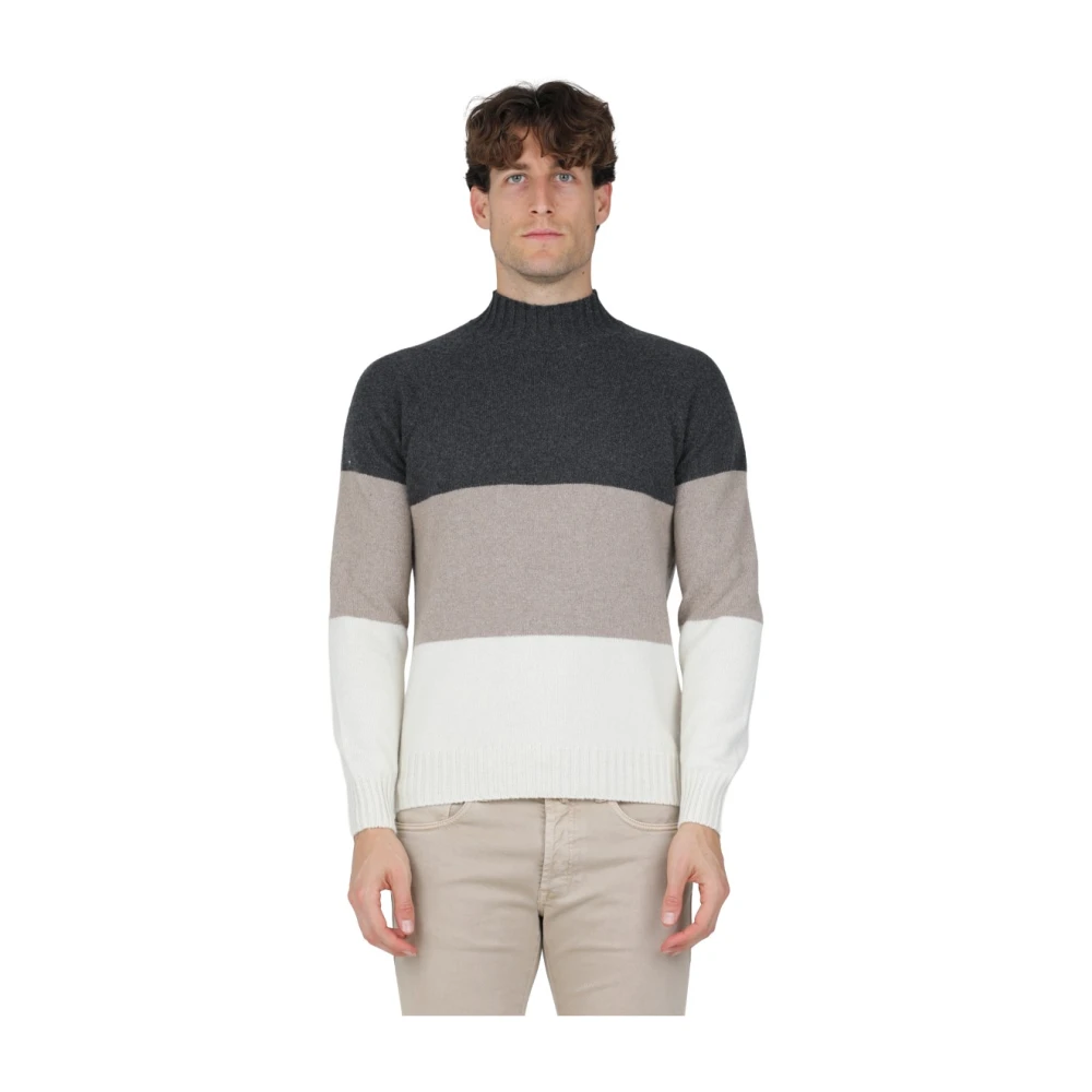 Gran Sasso Hombre Beige Jersey Tricolor De Cuello Alto