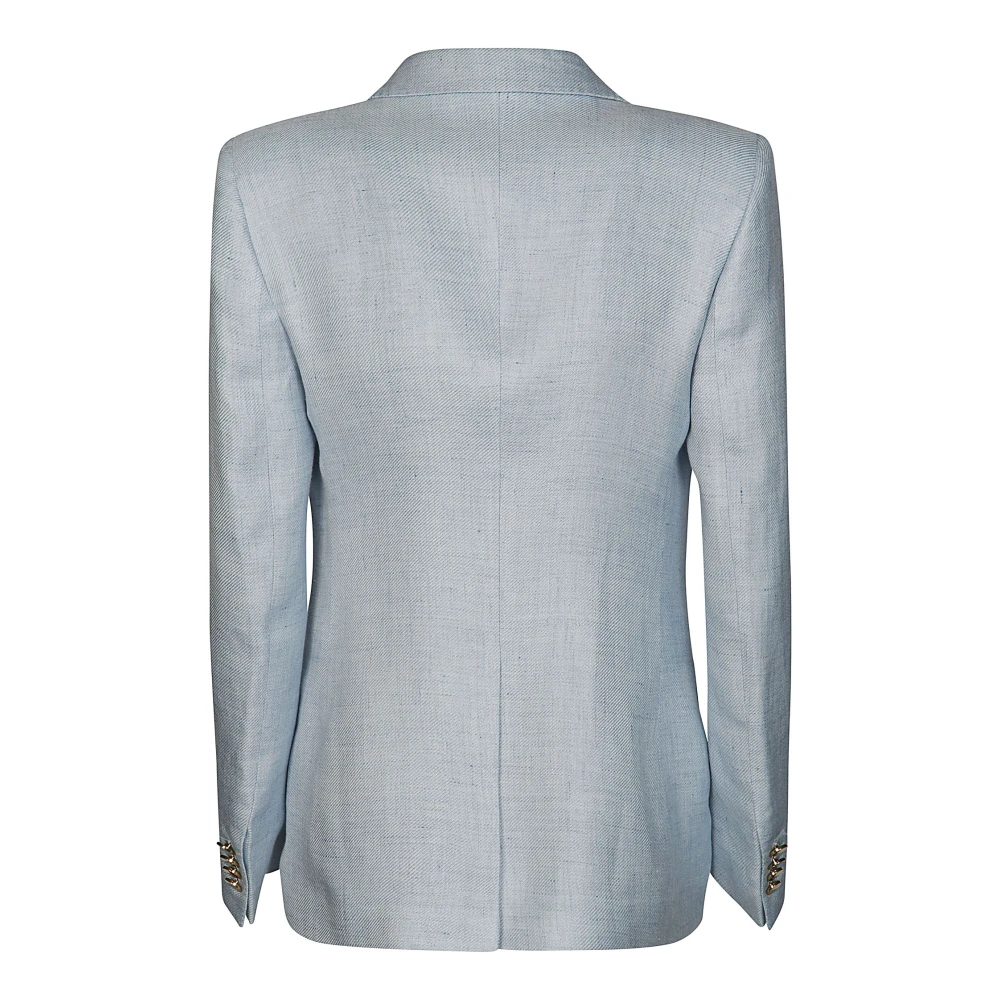 Tagliatore Denim Effect Single-Breasted Jas Blue Dames