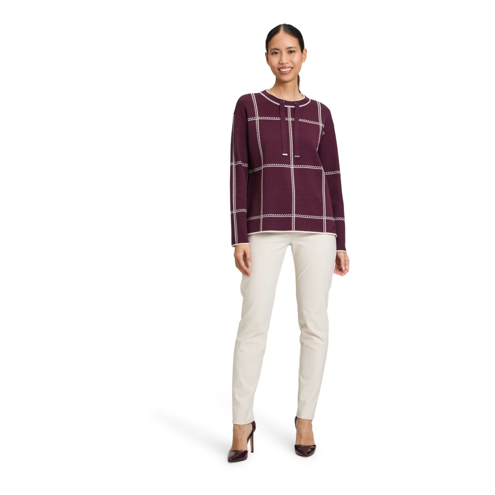 Betty Barclay Geruite Gebreide Trui Cool en Casual Red Dames