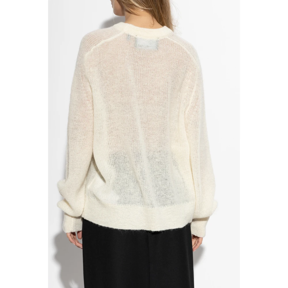 Rotate Birger Christensen Trui met logo patch Beige Dames