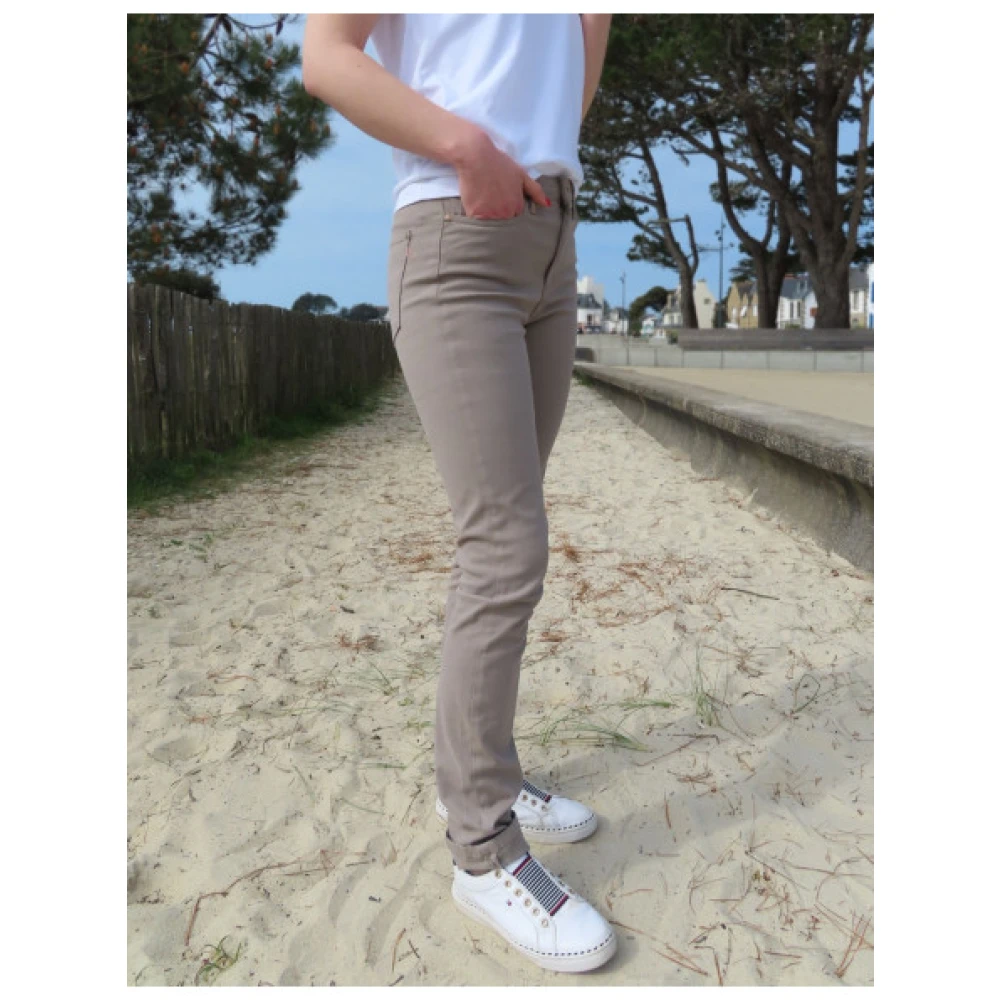 Islow Malo Slim Katoenen Broek Beige Dames