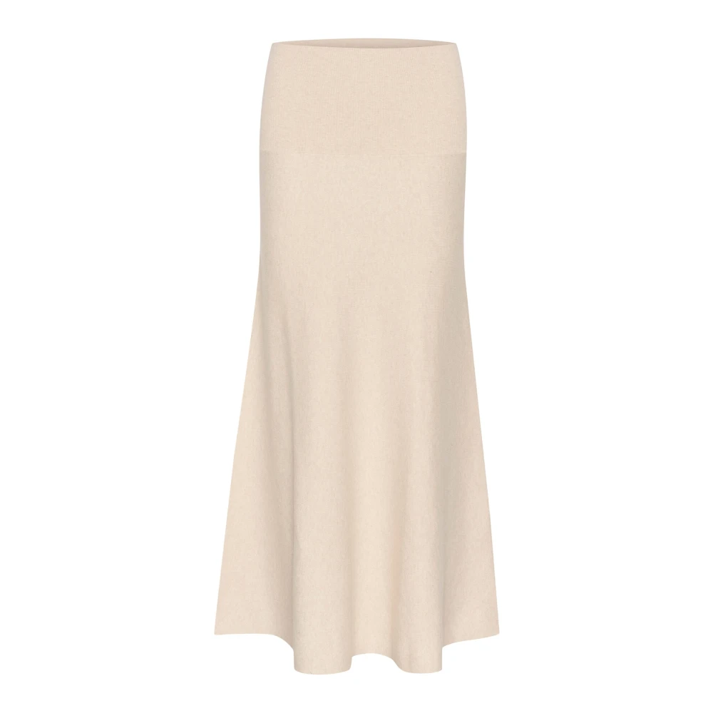 InWear Melange Kjol med Volangdetaljer Beige, Dam