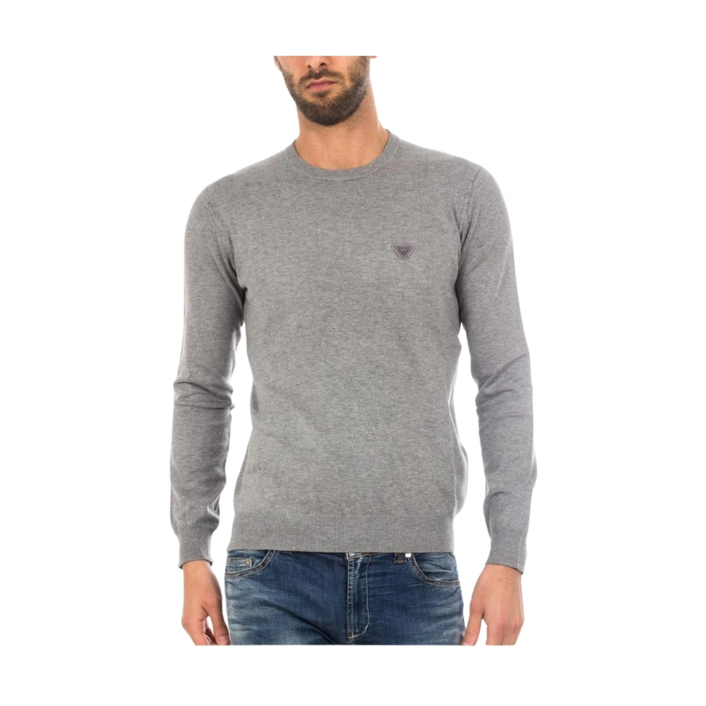 Armani Jeans Uomo Grigio Maglione Cozy Knit