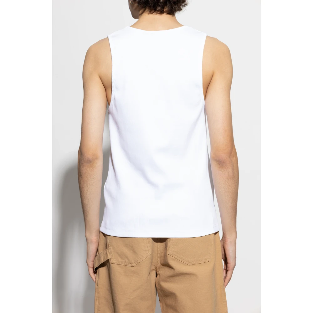 JW Anderson Geribbelde top White Heren