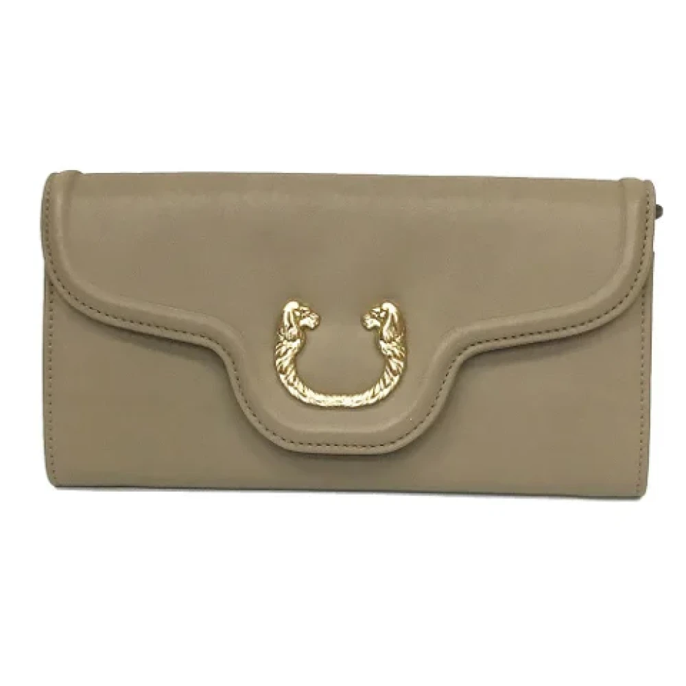 Bvlgari Vintage Pre-owned Leather wallets Beige Dames