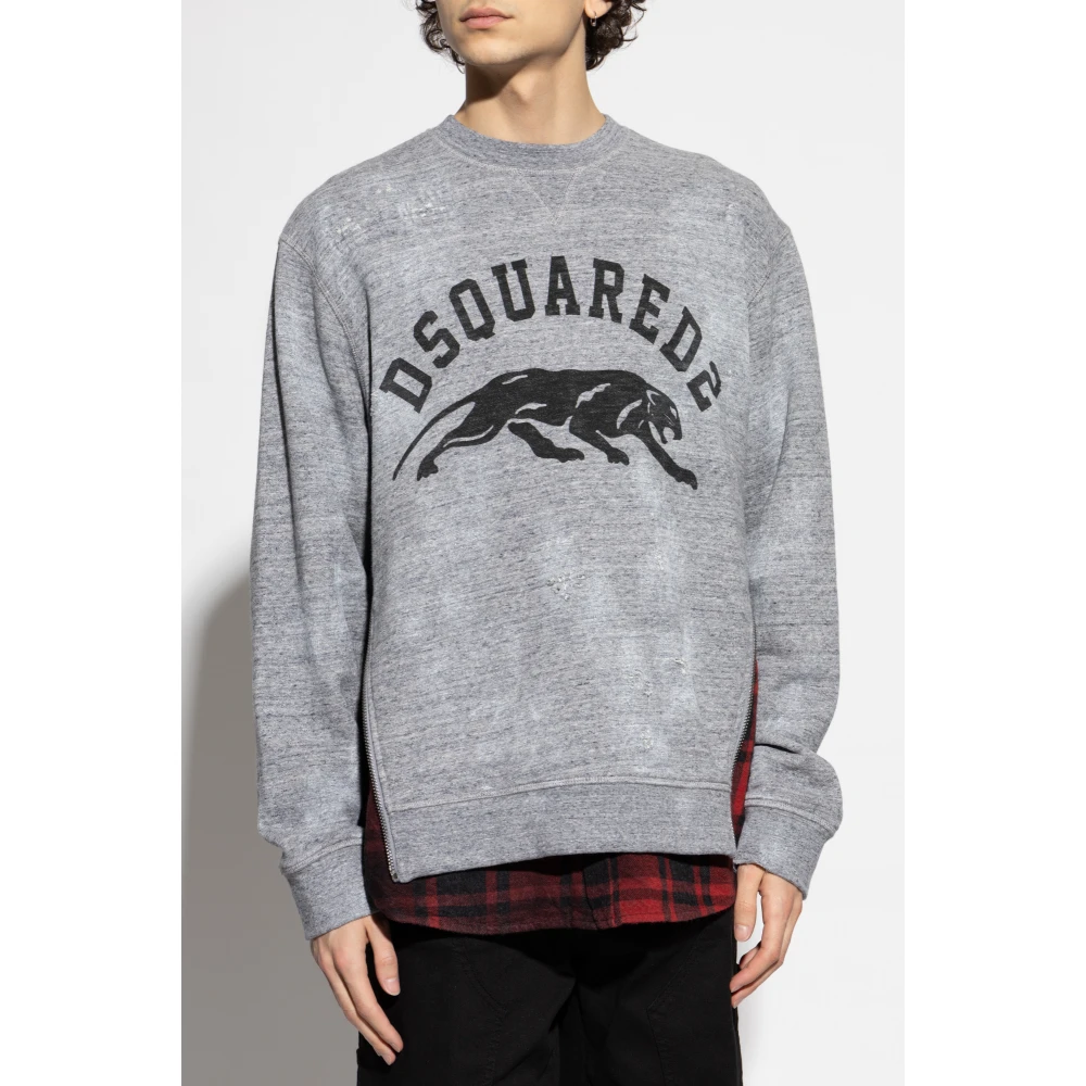 Dsquared2 Sweatshirt met logo Gray Heren