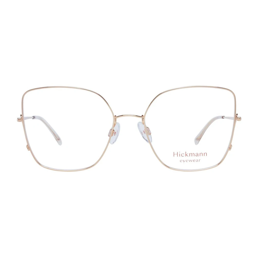 Ana Hickmann Gouden Vierkante Metalen Optische Frames met Hoes Yellow Dames