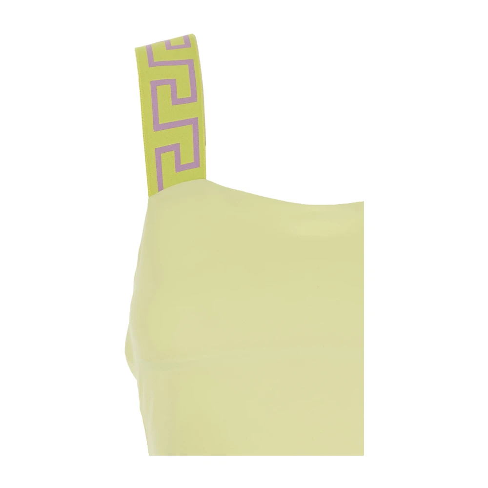 Versace Gele Eendelig Greca Motief Technostof Yellow Dames