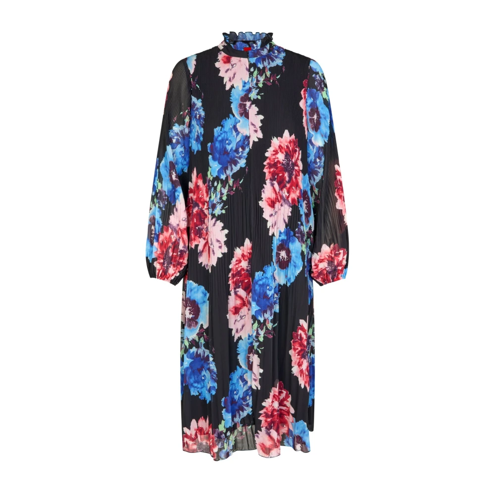 Cras Geplooide jurk met bloemenprint Multicolor Dames