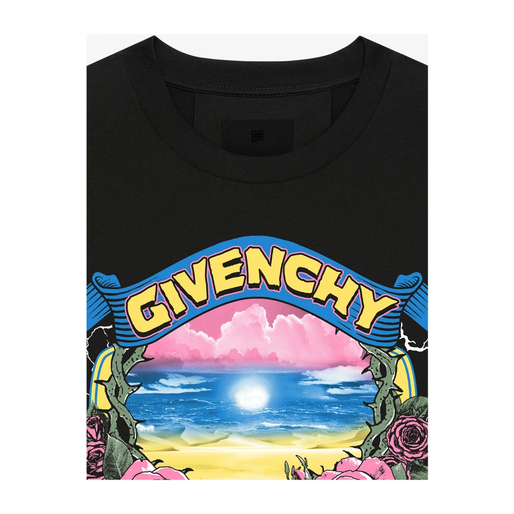 Givenchy Zwarte T-shirts en Polos met World Tour Motief Black Heren